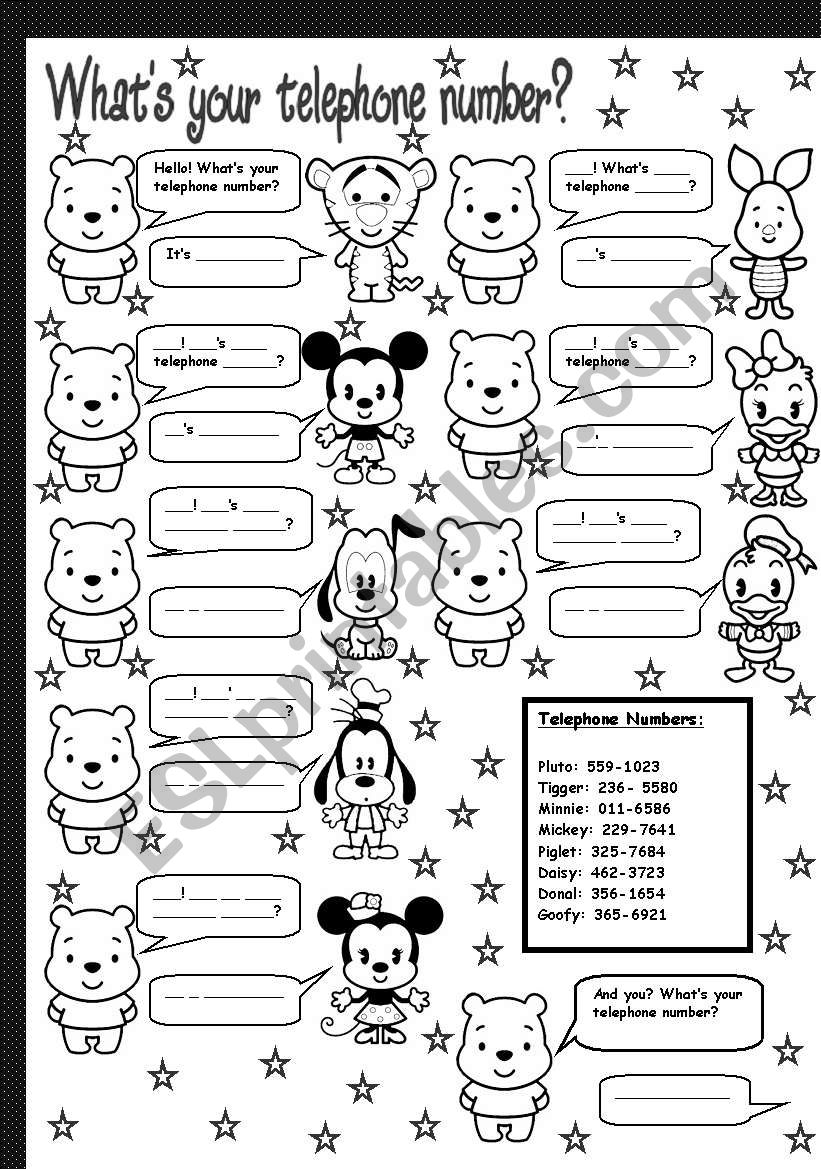 What s Your Telephone Number ESL Worksheet By Soledad grosso