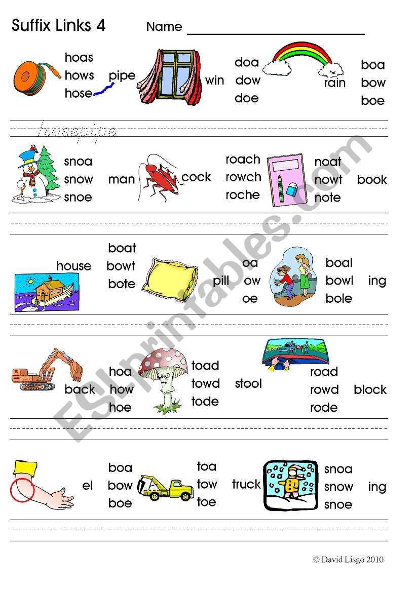 English Worksheets Suffix Links 3 Oa Ow Oe O E Phonics Worksheet Hot Sex Picture