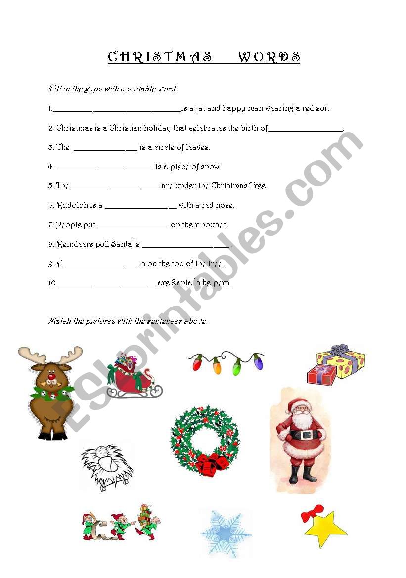 Christmas Sentences ESL Worksheet By Kristynatyna