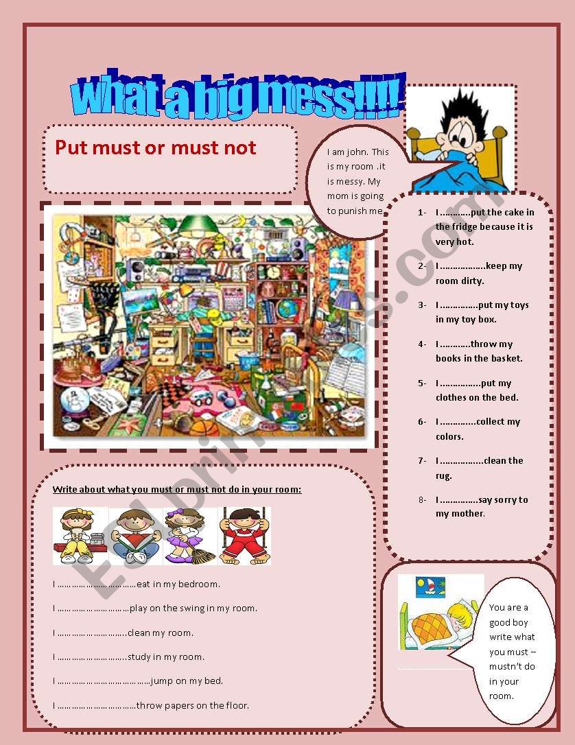 Must Mustnt ESL Worksheet By Nora85