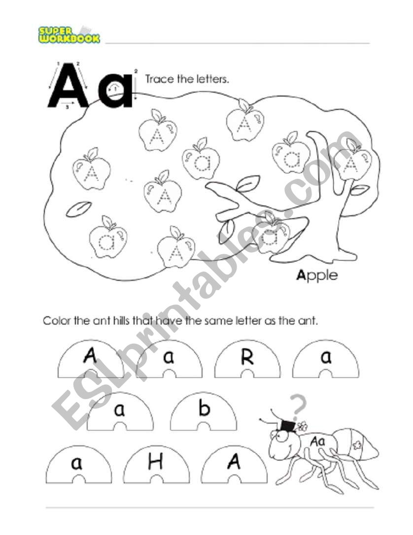 Letter Aa ESL Worksheet By Titser adit