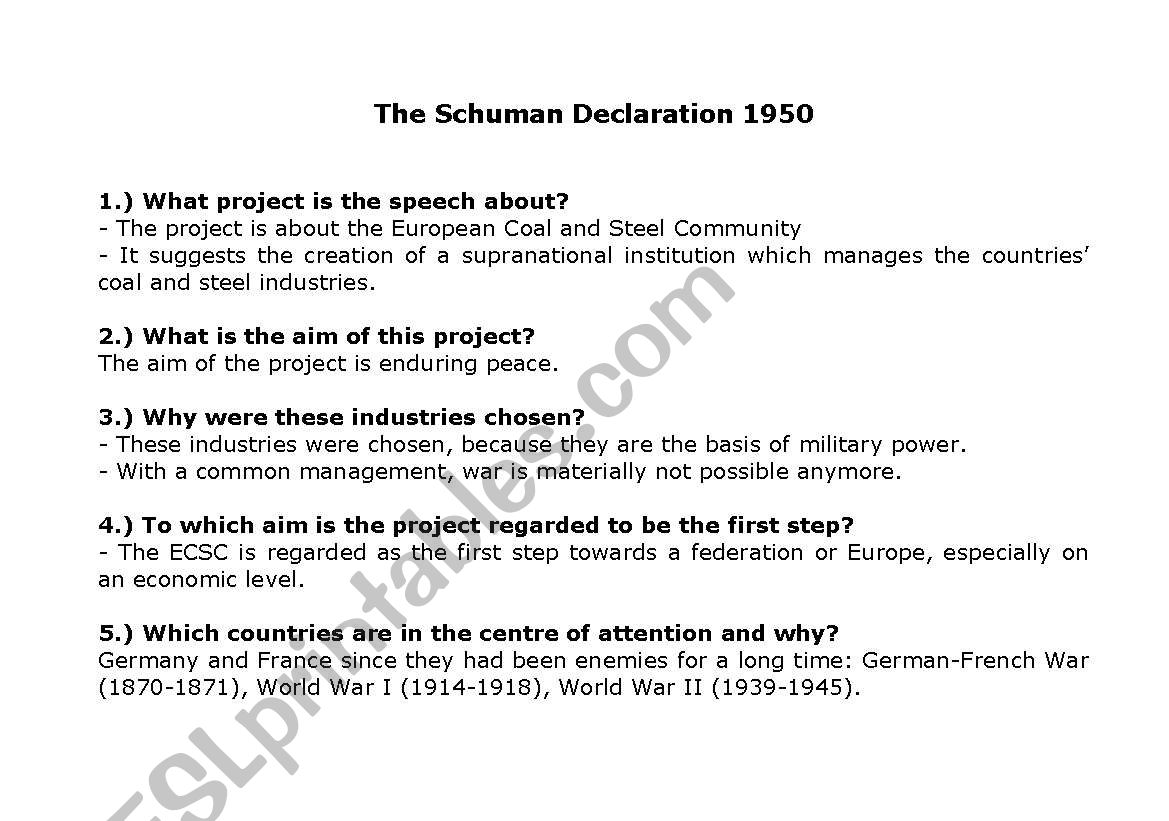 Schuman Declaration English