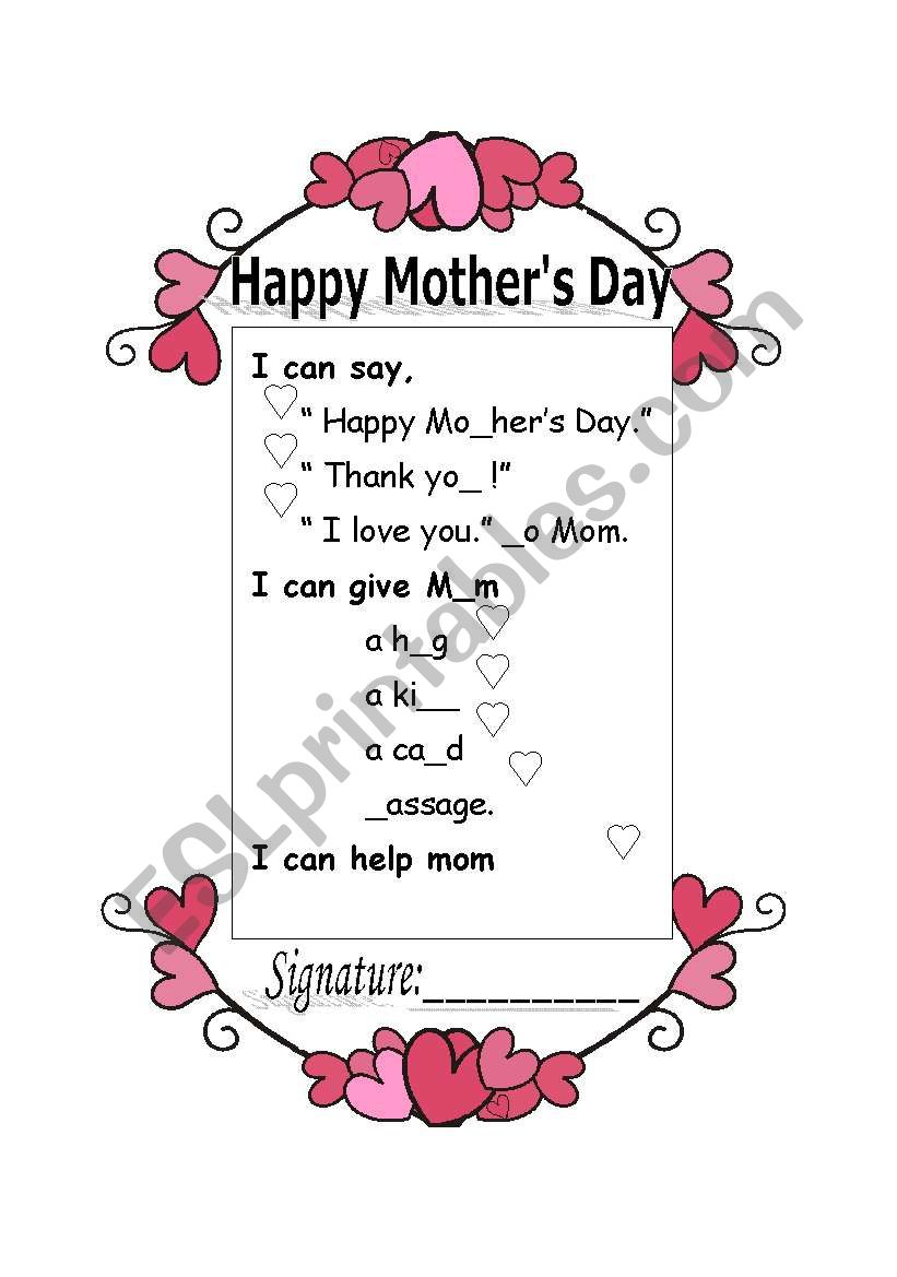 Mothers Day Esl Worksheet By Sophiayawen