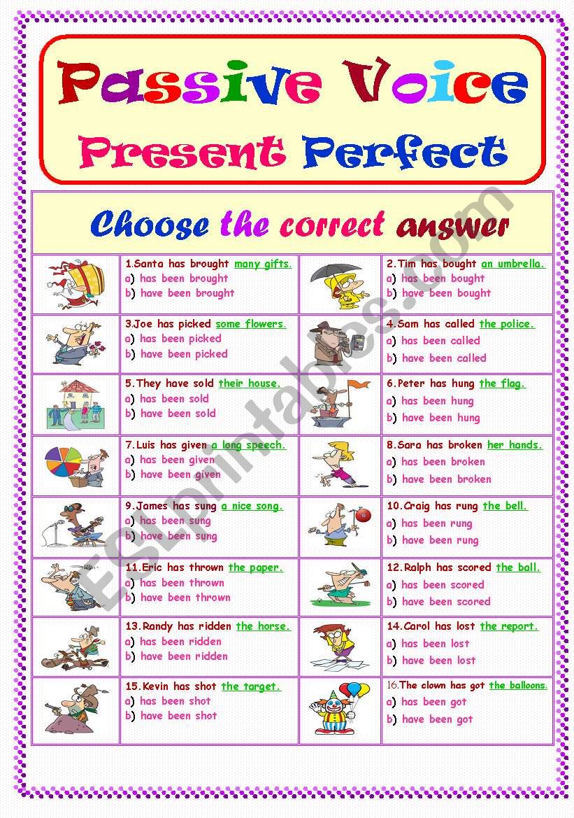 Passive Voice Present Perfect Tense English Esl Worksheets For My XXX 