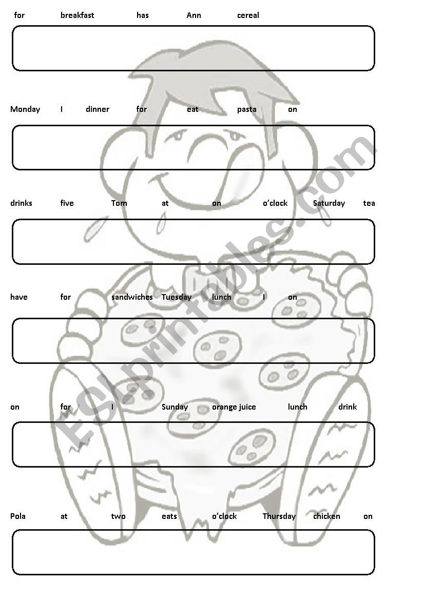 Jumbled Sentences ESL Worksheet By Flores pl