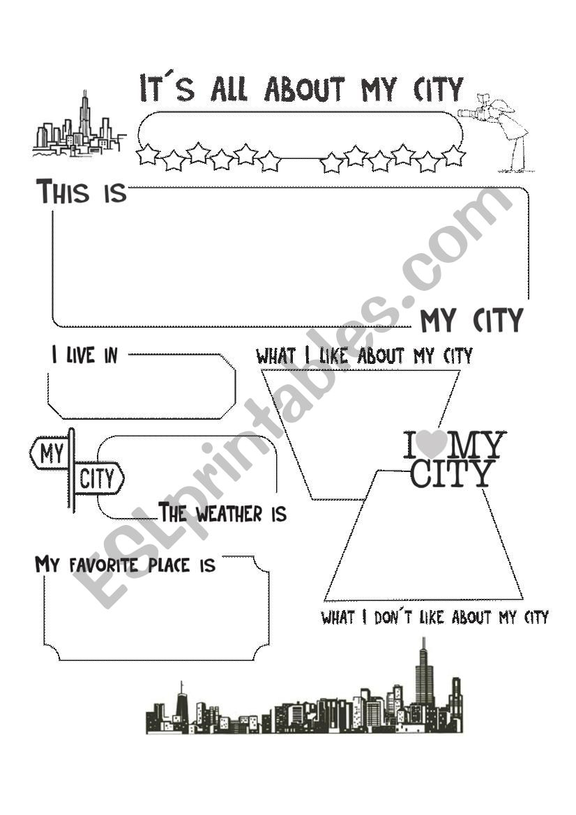 Its All About My City ESL Worksheet By Luciaphdezc