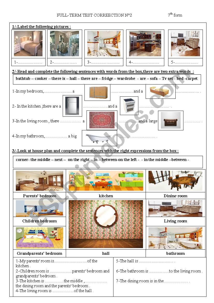 Full Term Test Correction N2 ESL Worksheet By Lamlouma