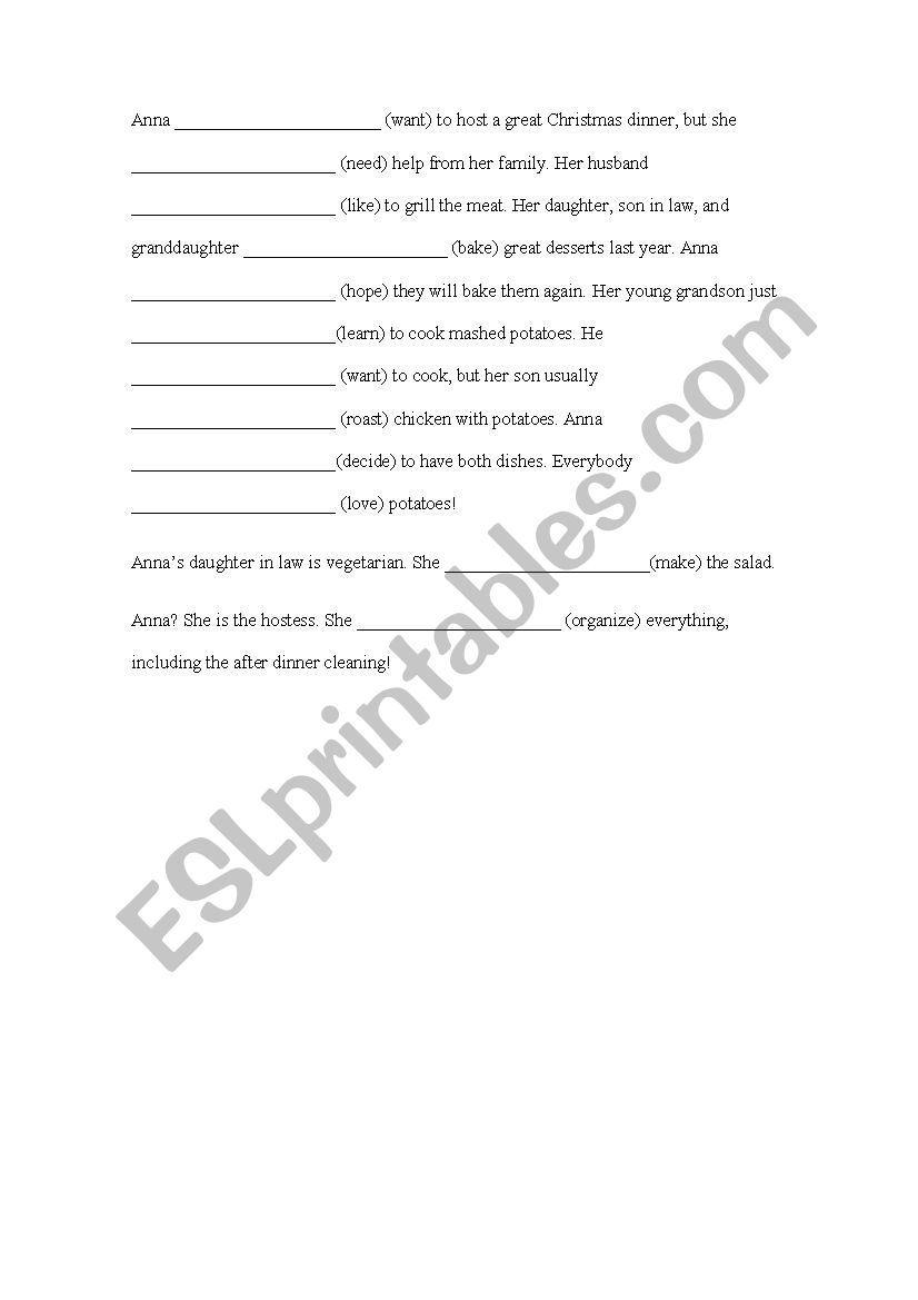 Annas Christmas Esl Worksheet By Lulu