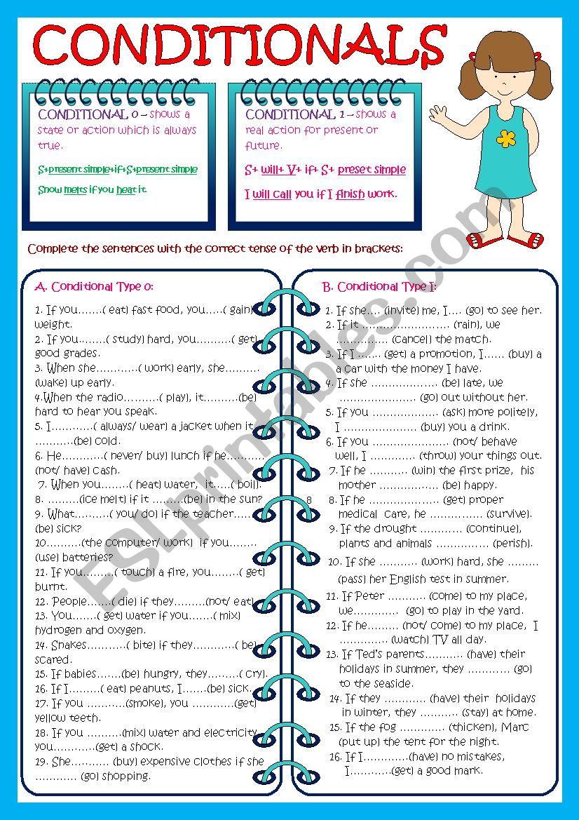 English Worksheets: Conditionals 0-1