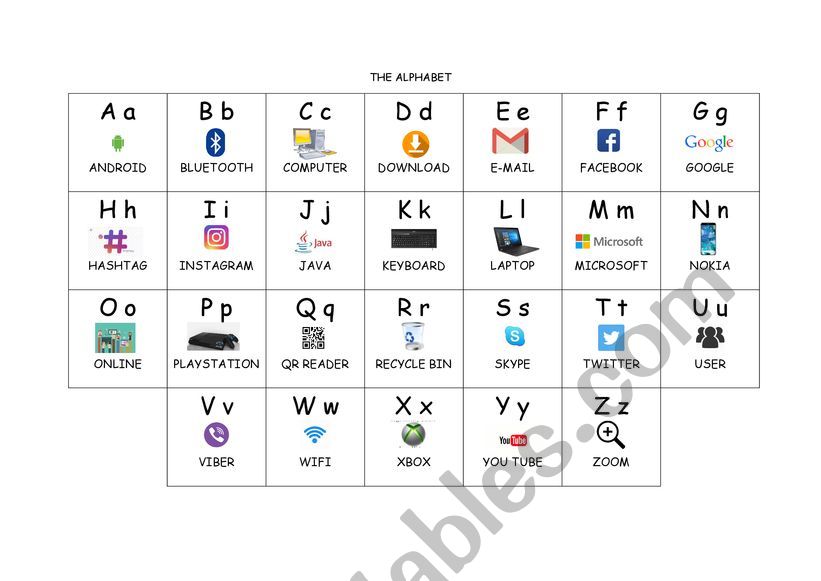 The Alphabet Esl Worksheet By Vesnal