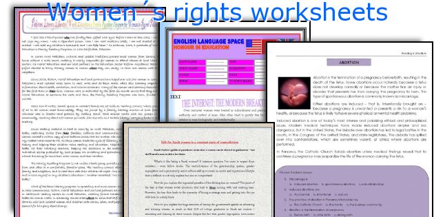 English Teaching Worksheets: Women´s Rights