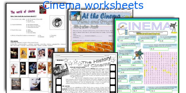 Cinema worksheets