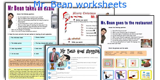 Mr. Bean worksheets