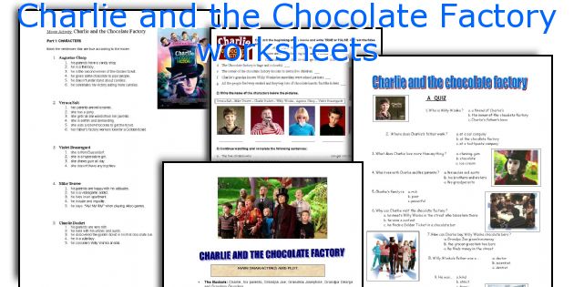 Charlie and the Chocolate Factory worksheets