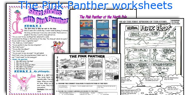 panther pink worksheets