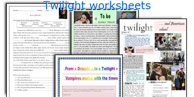 Twilight worksheets