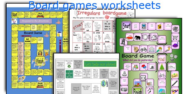 Board games worksheets