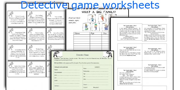 Detective game worksheets