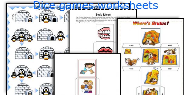 Dice games worksheets