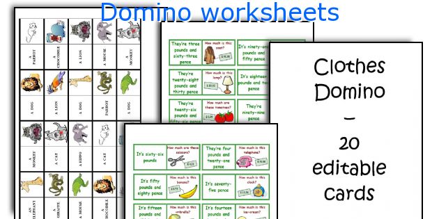 Domino worksheets