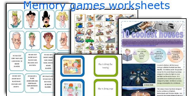 Memory games worksheets