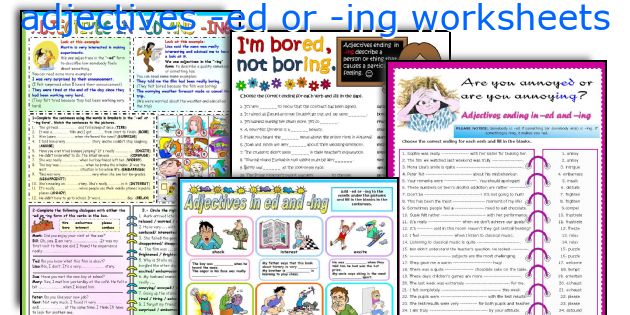 adjectives -ed or -ing worksheets