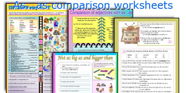 As as Comparison Worksheets