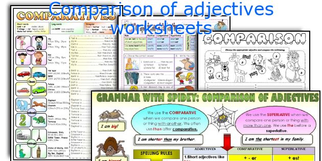 Comparison of adjectives worksheets