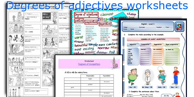 Degrees of adjectives worksheets