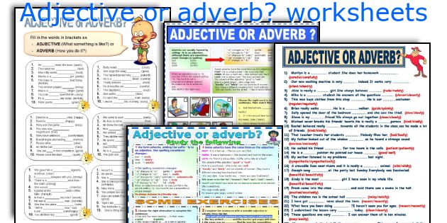 Adjective or adverb? worksheets