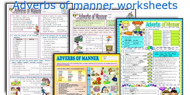 Adverbs of manner worksheets