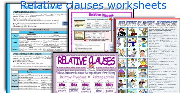 Relative clauses worksheets