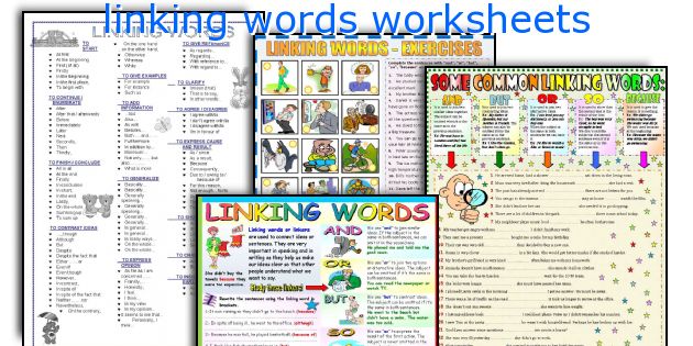 linking words worksheets