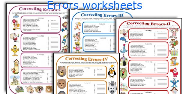 Errors worksheets