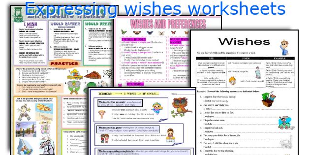 Expressing wishes worksheets