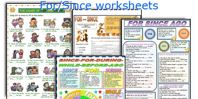 For/Since worksheets