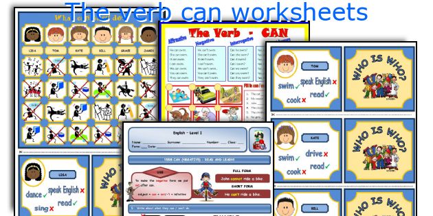 The verb can worksheets