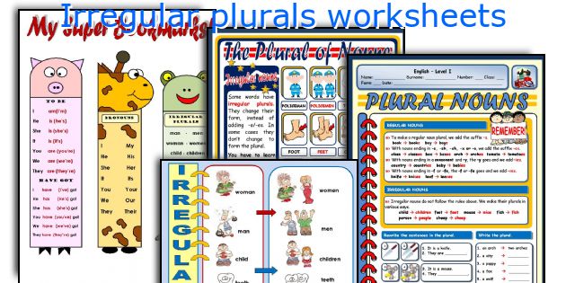 Irregular plurals worksheets