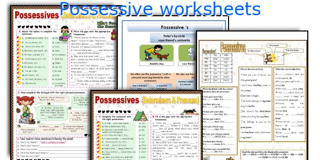 Possessive worksheets