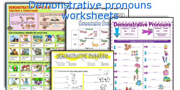 Demonstrative pronouns worksheets