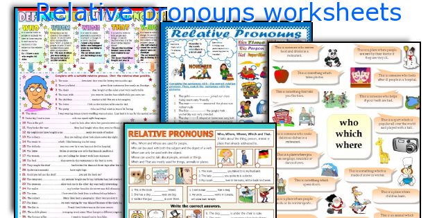 Edele Hymne pakket Relative pronouns worksheets