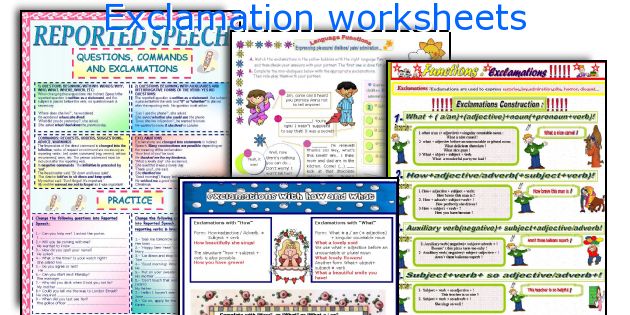 Exclamation worksheets
