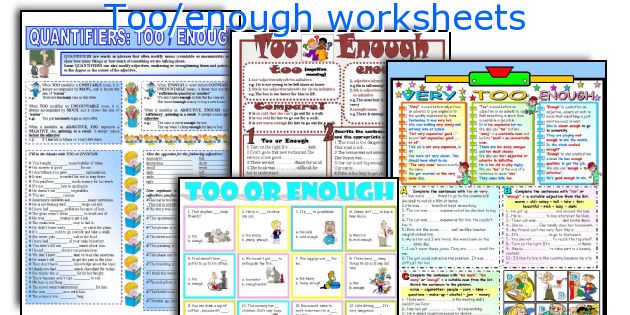 Too/enough worksheets