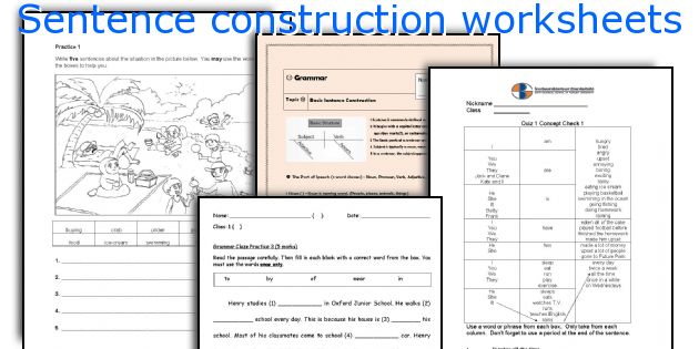 Sentence construction worksheets