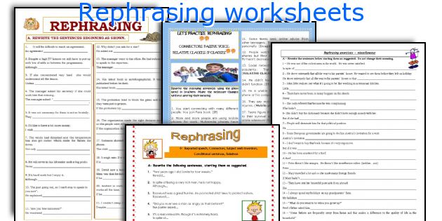 Rephrasing worksheets