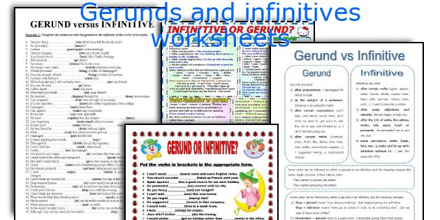 Gerunds and infinitives worksheets