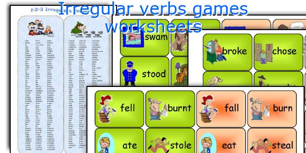 Irregular verbs games worksheets