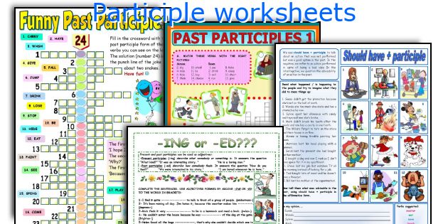 Participle worksheets