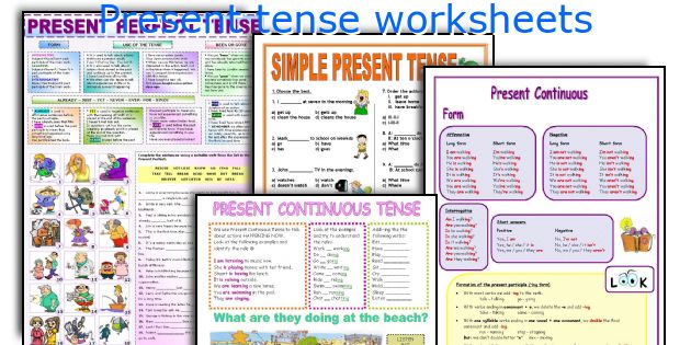 Present tense worksheets