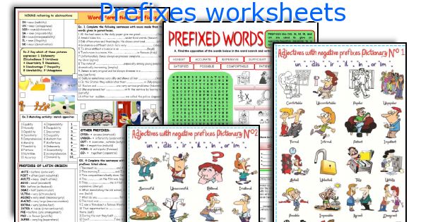 Prefixes worksheets